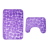 Maxbell 2 Pcs Xmas Bathmat Toilet Set Mat & Lid Cover Bathroom Set Purple - Aladdin Shoppers