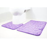 Maxbell 2 Pcs Xmas Bathmat Toilet Set Mat & Lid Cover Bathroom Set Purple - Aladdin Shoppers