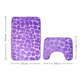 Maxbell 2 Pcs Xmas Bathmat Toilet Set Mat & Lid Cover Bathroom Set Purple - Aladdin Shoppers