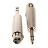 Maxbell 2 Pieces 6.35mm Mono Male Jack to 3 Pin XLR Female Audio Connector Adapter - Aladdin Shoppers