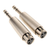 Maxbell 2 Pieces 6.35mm Mono Male Jack to 3 Pin XLR Female Audio Connector Adapter - Aladdin Shoppers