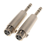 Maxbell 2 Pieces 6.35mm Mono Male Jack to 3 Pin XLR Female Audio Connector Adapter - Aladdin Shoppers
