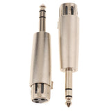 Maxbell 2 Pieces 6.35mm Mono Male Jack to 3 Pin XLR Female Audio Connector Adapter - Aladdin Shoppers
