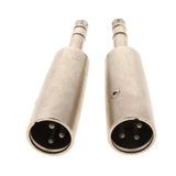 Maxbell 2 Pieces 6.35mm Mono Male Jack to 3 Pin XLR Male Audio Connector Adapter - Aladdin Shoppers