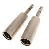 Maxbell 2 Pieces 6.35mm Mono Male Jack to 3 Pin XLR Male Audio Connector Adapter - Aladdin Shoppers