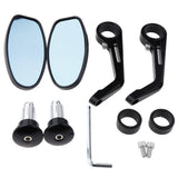 Maxbell 2 Pieces Aluminum Alloy Motorcycle Side Mirrors and Rearview Black - Aladdin Shoppers