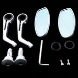 Maxbell 2 Pieces Aluminum Alloy Motorcycle Side Mirrors and Rearview Silver - Aladdin Shoppers