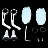 Maxbell 2 Pieces Aluminum Alloy Motorcycle Side Mirrors and Rearview Silver - Aladdin Shoppers