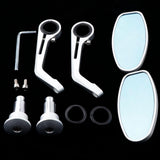 Maxbell 2 Pieces Aluminum Alloy Motorcycle Side Mirrors and Rearview Silver - Aladdin Shoppers