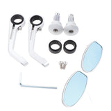 Maxbell 2 Pieces Aluminum Alloy Motorcycle Side Mirrors and Rearview Silver - Aladdin Shoppers