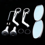 Maxbell 2 Pieces Aluminum Alloy Motorcycle Side Mirrors and Rearview Silver - Aladdin Shoppers