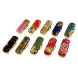 Maxbell 2 Pieces Embroidered Brocade Lipstick Case Holder With Mirror,Chinese Traditional Flower Design Makeup Jewelry Holder Box Lip Balm Carry Case Travel Random Color - Aladdin Shoppers