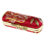 Maxbell 2 Pieces Embroidered Brocade Lipstick Case Holder With Mirror,Chinese Traditional Flower Design Makeup Jewelry Holder Box Lip Balm Carry Case Travel Random Color - Aladdin Shoppers