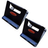 Maxbell 2 Pieces Foldable Adjustable L Two Mobile Phone Holder Stand Black - Aladdin Shoppers