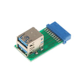 Maxbell 2-Port USB 3.0 SuperSpeed Female A To 20 PIN Female Adapter Board Connector - Aladdin Shoppers