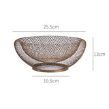 Maxbell 2 Tier Iron Fruit Basket Fruit Plate Dried Fruit Candy Storage Basket Golden - Aladdin Shoppers