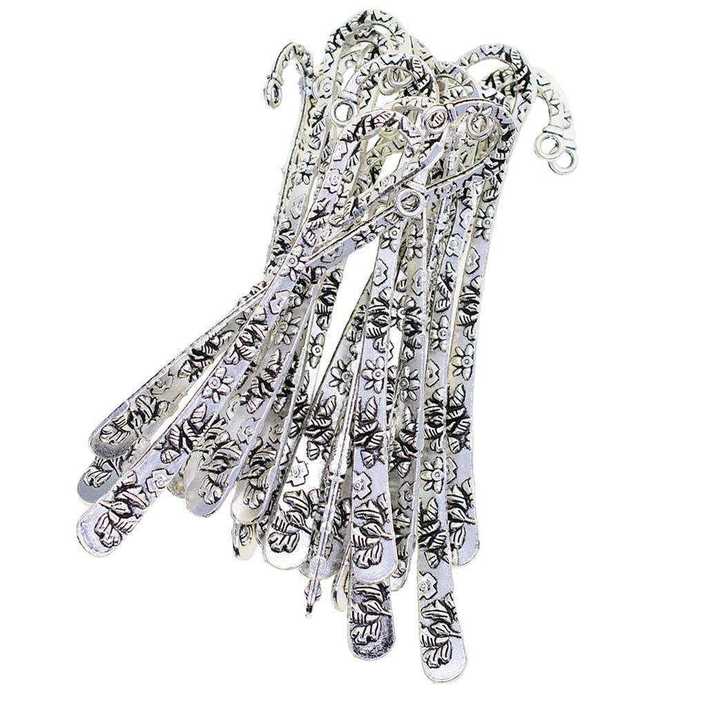 Maxbell 20 Pieces Metal Bookmarks Book Mark With Hook Beading Jewelry Findings DIY Crafts 81mm / 3.19 inch Antique Tibetan Silver Colors - Aladdin Shoppers