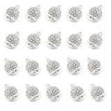 Maxbell 20 Pieces Zinc Alloy Antique Silver Tree Of Life Pattern Round 1.5cm Charms Pendant Jewelry Findings - Aladdin Shoppers