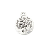 Maxbell 20 Pieces Zinc Alloy Antique Silver Tree Of Life Pattern Round 1.5cm Charms Pendant Jewelry Findings - Aladdin Shoppers
