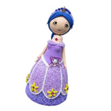 Maxbell 20cm DIY Handwork Light Clay Princess Doll Accessories Kids Toy Gifts Purple