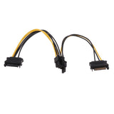 Maxbell 20cm PCI-E Dual SATA 15PIN to 8P Power Cables for Graphics Video Card of Computer - Aladdin Shoppers