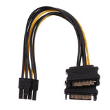 Maxbell 20cm PCI-E Dual SATA 15PIN to 8P Power Cables for Graphics Video Card of Computer - Aladdin Shoppers