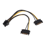 Maxbell 20cm PCI-E Dual SATA 15PIN to 8P Power Cables for Graphics Video Card of Computer - Aladdin Shoppers