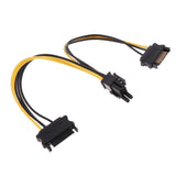 Maxbell 20cm PCI-E Dual SATA 15PIN to 8P Power Cables for Graphics Video Card of Computer - Aladdin Shoppers