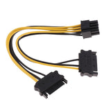 Maxbell 20cm PCI-E Dual SATA 15PIN to 8P Power Cables for Graphics Video Card of Computer - Aladdin Shoppers