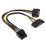 Maxbell 20cm PCI-E Dual SATA 15PIN to 8P Power Cables for Graphics Video Card of Computer - Aladdin Shoppers