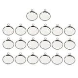 Maxbell 20Pc 12mm Silver Round Pendant Blank Cabochon Base Setting Trays DIY Jewelry - Aladdin Shoppers