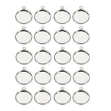 Maxbell 20Pc 12mm Silver Round Pendant Blank Cabochon Base Setting Trays DIY Jewelry - Aladdin Shoppers