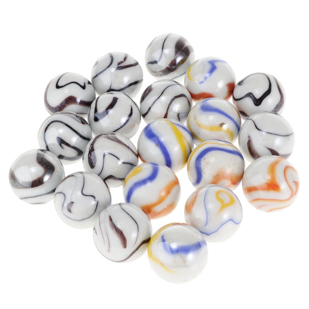 Maxbell 20Pcs 25mm Milky White Glass Marbles, Marble Run Game Accessory, Vase Filler, Home Decor - Aladdin Shoppers