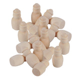 Maxbell 20pcs Unfinished Wood Blank DIY Family People Wooden Peg Dolls Body 17x35mm - Aladdin Shoppers
