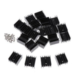 Maxbell 20x 24x16-25mm MOSFET Aluminium Heat Sink 7805 Transistor Heatsink Radiator - Aladdin Shoppers