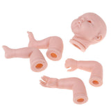 Maxbell 22'' Neborn Baby Kits Silicone Vinyl Head Arms Legs for Neborn Baby Doll #4 - Aladdin Shoppers