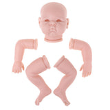 Maxbell 22'' Neborn Baby Kits Silicone Vinyl Head Arms Legs for Neborn Baby Doll #4 - Aladdin Shoppers