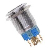 Maxbell 22mm 1NO1NC Stainless Steel 12V LED Maintained Push Button Switch 22mm Blue - Aladdin Shoppers