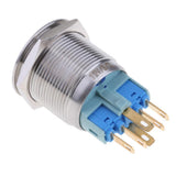 Maxbell 22mm 1NO1NC Stainless Steel 12V LED Maintained Push Button Switch 22mm Blue - Aladdin Shoppers