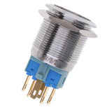 Maxbell 22mm 1NO1NC Stainless Steel 12V LED Maintained Push Button Switch 22mm Blue - Aladdin Shoppers