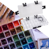 Maxbell 24 Wells Paint Palette Empty Case Art Paint Tray with Lid for Watercolor Acrylic Oil Painting Plastic Palette Box - Keep Your Paint Wet for Days - Aladdin Shoppers