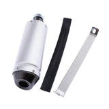 Maxbell 28mm Universal Anodized Aluminum Motorcycle Exhaust Muffler Side Silver - Aladdin Shoppers