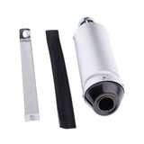 Maxbell 28mm Universal Anodized Aluminum Motorcycle Exhaust Muffler Side Silver - Aladdin Shoppers