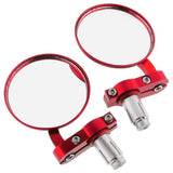 Maxbell 2Pcs 3inch Motorcycle Round Rearview Mirrors for Motorbike Scooter Red - Aladdin Shoppers