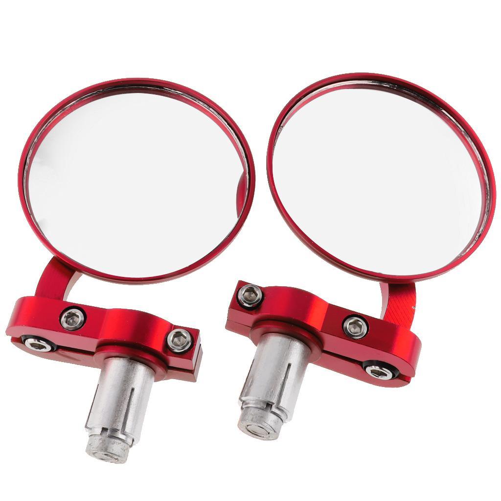 Maxbell 2Pcs 3inch Motorcycle Round Rearview Mirrors for Motorbike Scooter Red - Aladdin Shoppers