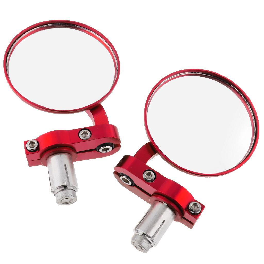 Maxbell 2Pcs 3inch Motorcycle Round Rearview Mirrors for Motorbike Scooter Red - Aladdin Shoppers
