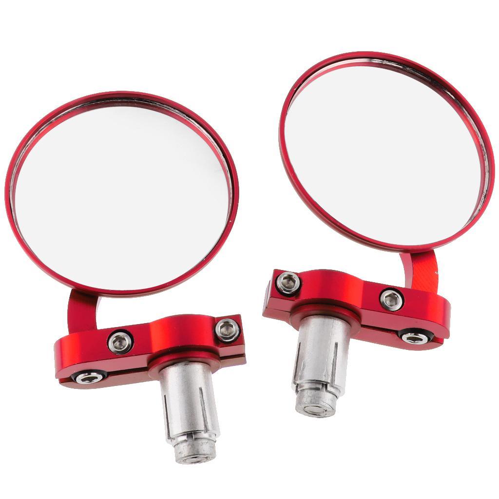 Maxbell 2Pcs 3inch Motorcycle Round Rearview Mirrors for Motorbike Scooter Red - Aladdin Shoppers