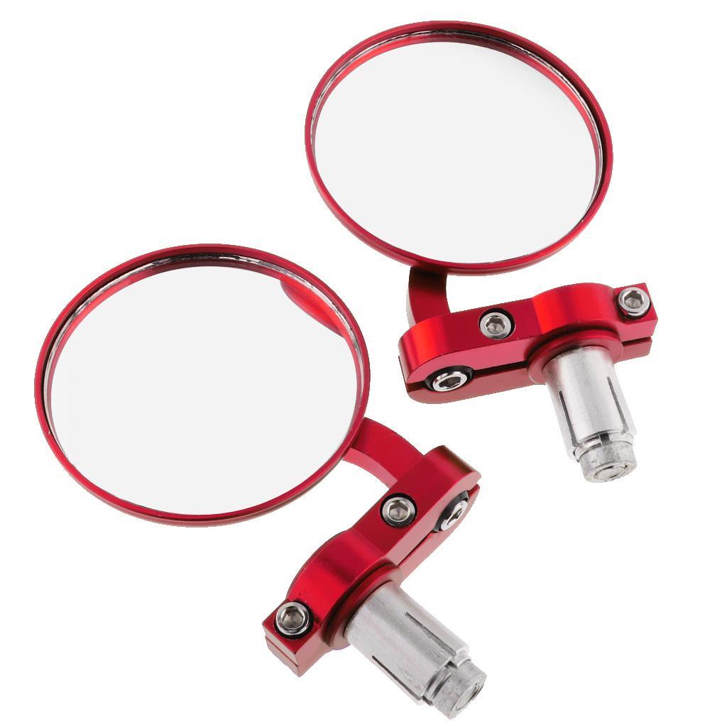 Maxbell 2Pcs 3inch Motorcycle Round Rearview Mirrors for Motorbike Scooter Red - Aladdin Shoppers