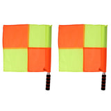 Maxbell 2pcs Soccer Football Linesman Referee Checkered Flag Sports Training Flag Yellow Orange High Visible - Aladdin Shoppers