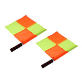 Maxbell 2pcs Soccer Football Linesman Referee Checkered Flag Sports Training Flag Yellow Orange High Visible - Aladdin Shoppers